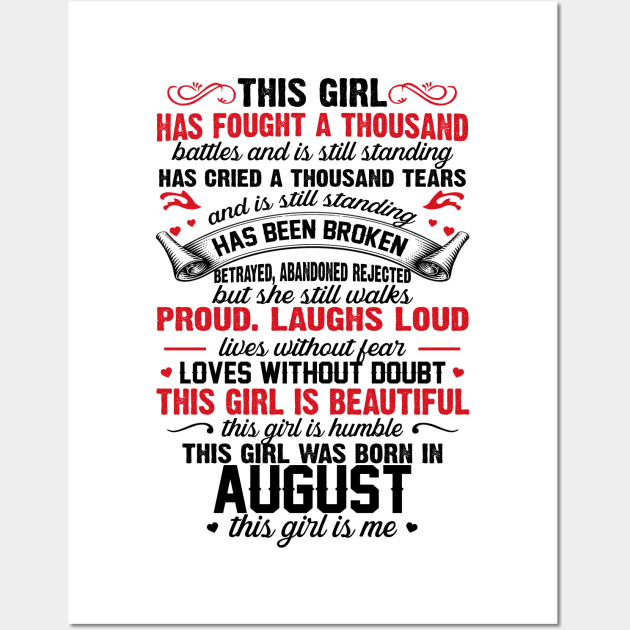 This Girl Was Born In August Wall Art by xylalevans